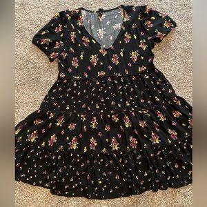 short black floral dress